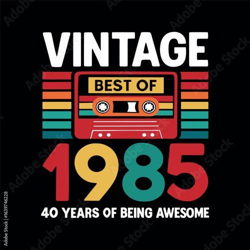 Vintage Best of 1985 40 Years of Being Awesome Retro Cassette