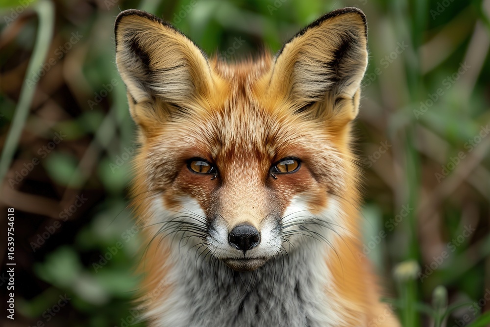 Fototapeta premium beautiful red fox looking at the camera