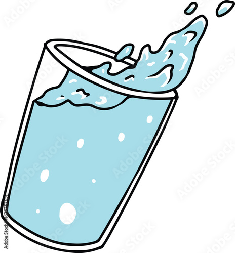 drinking water in a glass illustration