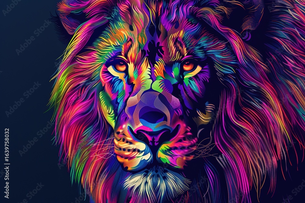 Fototapeta Colorful lion to print on t-shirt