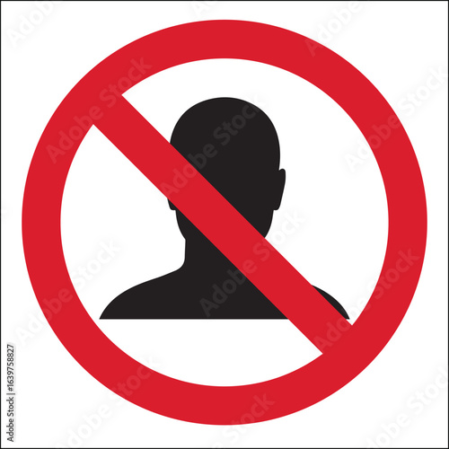 No entry for unauthorized persons prohibition sign icon