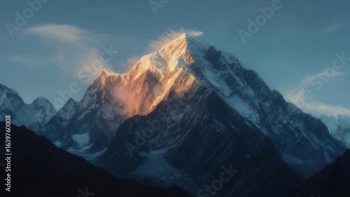 Mountain peak sunrise