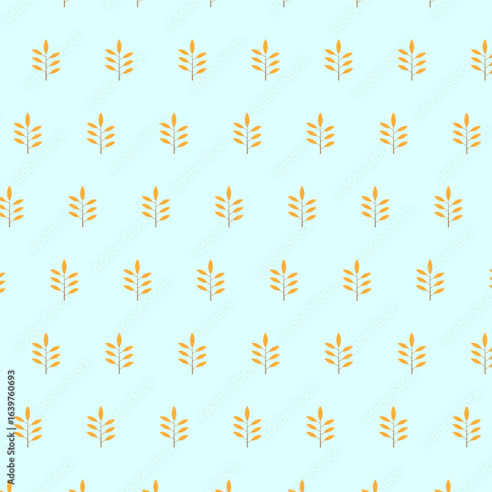 Leaf pattern 1 – cozy natural rhythm. Seamless background for wrapping, packaging or textile printing. Vector illustration on a colored background. The background can be changed or removed as desired. Leaf pattern 1 – cozy natural rhythm. Seamless background for wrapping, packaging or textile printing. Vector illustration on a colored background. The background can be changed or removed as desired.