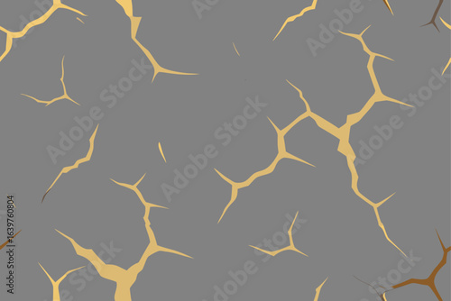 Geometric mosaic pattern with a seamless broken glass texture, decorated with abstract stars and cracks