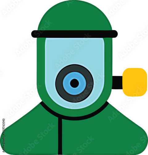 Protective Gear A Vector Illustration of a Hazmat Suit for Hazardous Environments