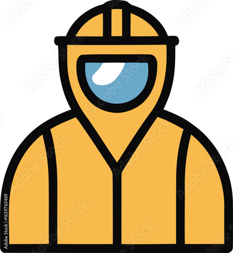 Hazmat Suit Icon for Hazardous Material Protection and Chemical Safety Gear Apparel