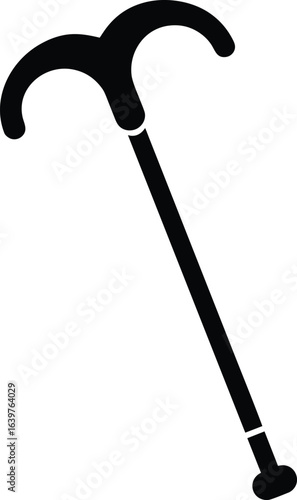 Quad walking stick silhouette icon