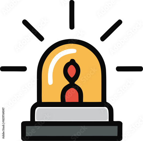 Emergency Flashing Light Vector Illustration for Alert and Warning Systems Design