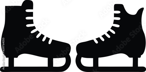 ice hockey skates silhouette icon
