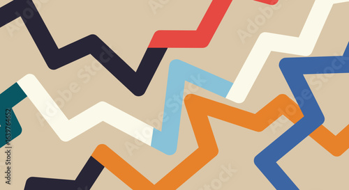 Dynamic abstract patterns digital art graphic design modern aesthetic creative viewpoint. Vector illustration