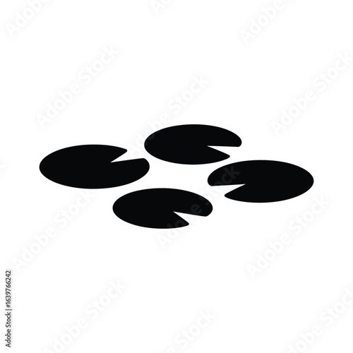 Floating lily pads vector silhouette