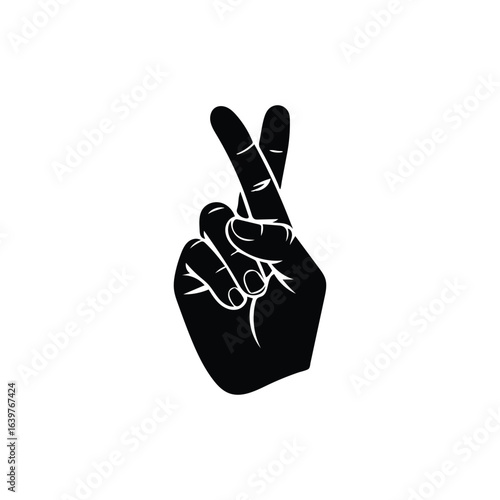 Fingers crossed vector silhouette