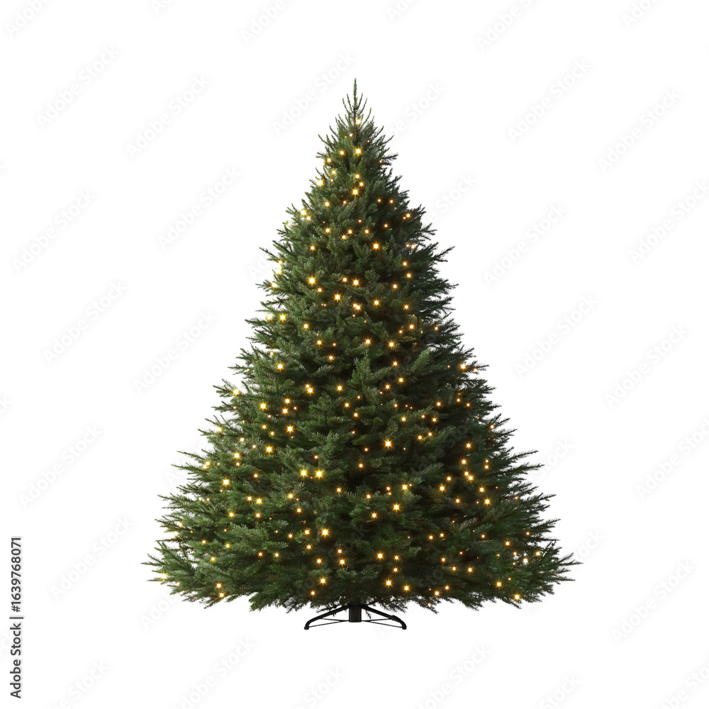 Fototapeta premium Christmas tree on transparent background, cutout