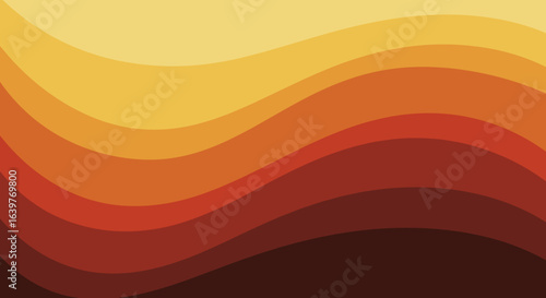 Dynamic waves of color abstract art digital background warm tones aesthetic appeal modern design. Vector illustration