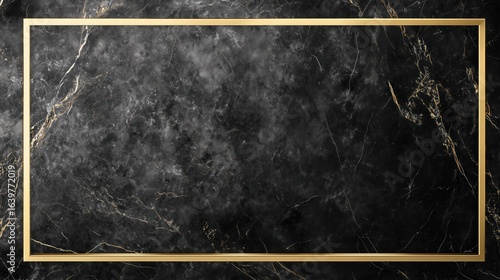 Elegant Black Marble with Gold Frame - Perfect for Luxury Design Projects