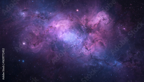 Wallpaper Mural Abstract Cosmic Nebula Clouds Swirls in Vibrant Purple Torontodigital.ca