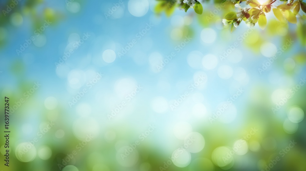 Fototapeta premium Springtime Bokeh Background with Blossoming Branches and Soft Light