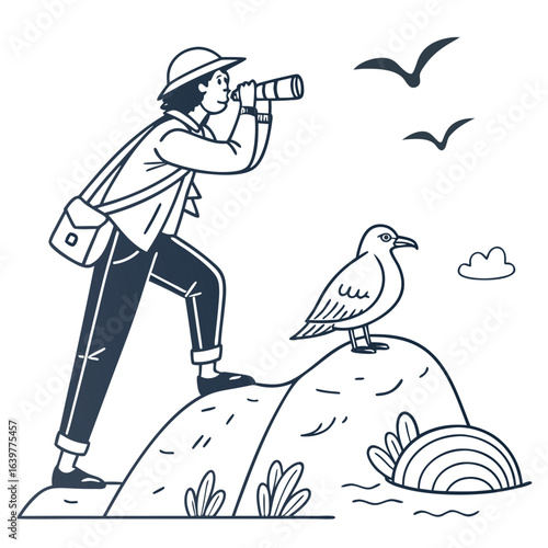 Icon of photographer taking photo for graphic design.eps