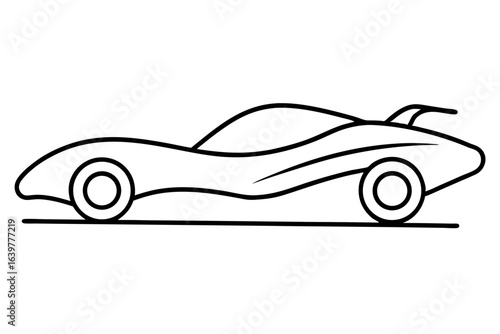 Race Car Speeding on Track – Dynamic Motion Lines Line Art