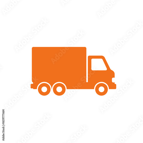 Vector truck icon isolated on white simple delivery vehicle illustration