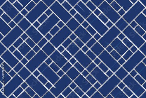 Blue solar panel tiles create a seamless grid pattern on the glass wall of an urban office building, reflecting the city sky