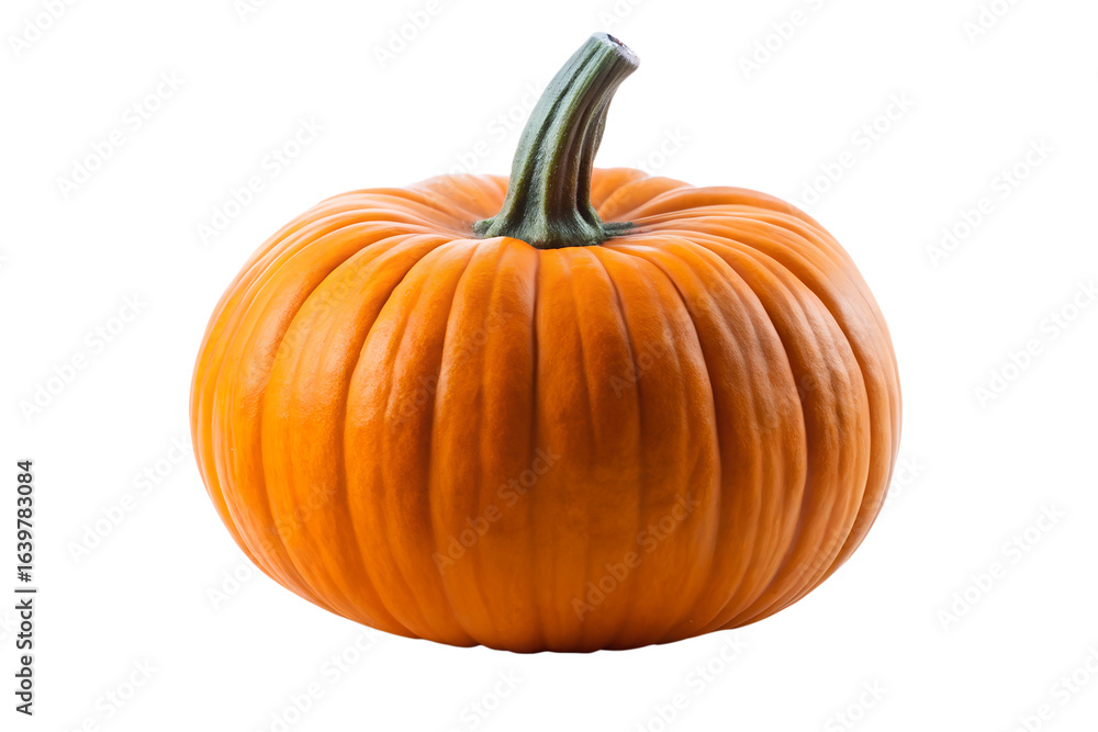 Single Orange Pumpkin Isolated on Transparent Background Single Orange Pumpkin Isolated on Transparent Background