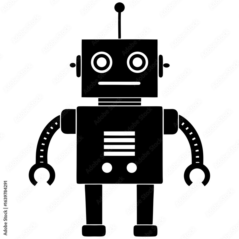 Fototapeta premium blue robot with a red heart