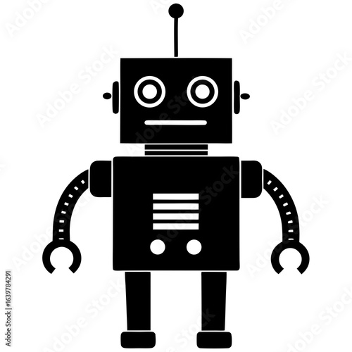 blue robot with a red heart