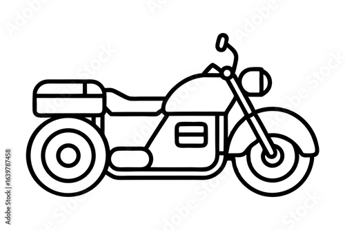 Motorbike Icon with Saddlebags and Luggage Rack Vector