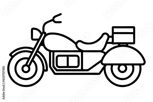 Motorbike Icon with Saddlebags and Luggage Rack Vector