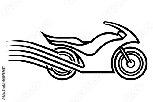 Motorcycle Drifting with Speed Lines Icon Vector
