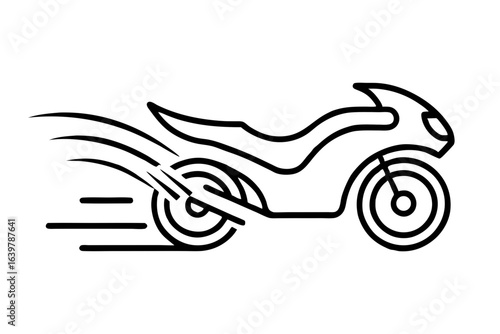 Motorcycle Drifting with Speed Lines Icon Vector