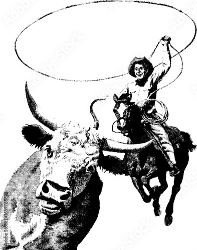 abstract design of American wild west desert with cowboys - hand drawn Black illustration. Ilustraciones del viejo oeste. PNG.JPG. VEKTOR