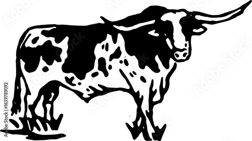 abstract design of American wild west desert with cowboys - hand drawn Black illustration. Ilustraciones del viejo oeste. PNG.JPG. VEKTOR