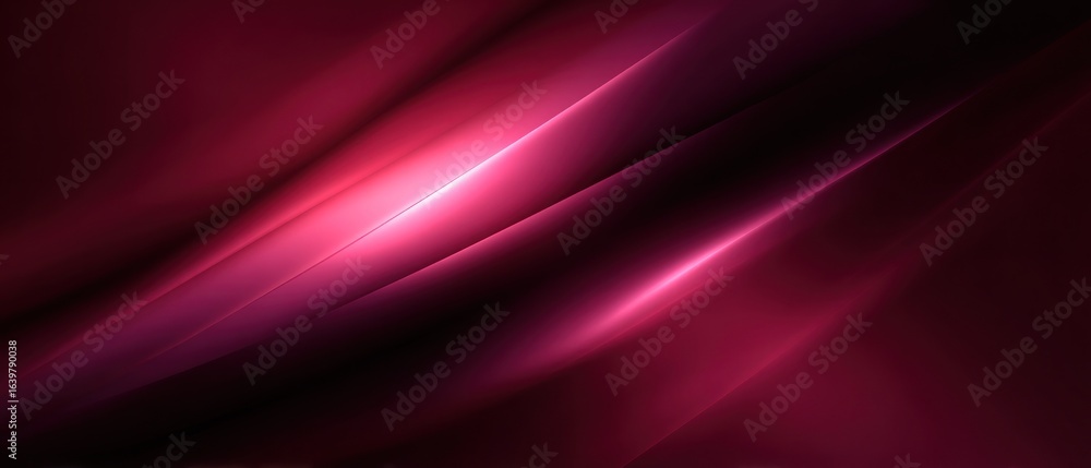 Fototapeta premium Magenta gradient background with glowing light streaks and dark shadows