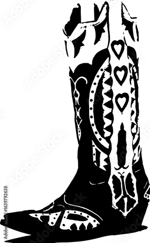 abstract design of American wild west desert with cowboys - hand drawn Black illustration. Ilustraciones del viejo oeste. PNG.JPG. VEKTOR