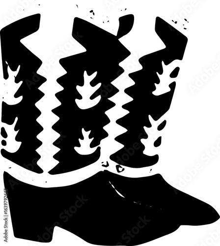 abstract design of American wild west desert with cowboys - hand drawn Black illustration. Ilustraciones del viejo oeste. PNG.JPG. VEKTOR