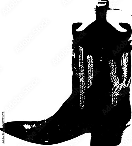 abstract design of American wild west desert with cowboys - hand drawn Black illustration. Ilustraciones del viejo oeste. PNG.JPG. VEKTOR