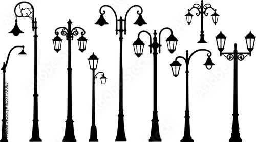 Street Light Eps Vector, Silhouette, Logo, Street Light Eps Vector Cut Files for Cricut Design, Street Light Digital Commercial Clipart
