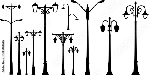 Street Light Eps Vector, Silhouette, Logo, Street Light Eps Vector Cut Files for Cricut Design, Street Light Digital Commercial Clipart
