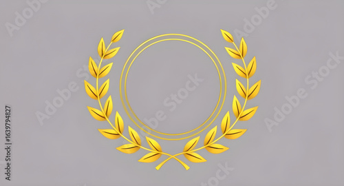 golden award wreath, classic honor symbol, accomplishment wreath, victory award, prestige award, honor symbol, decorative crown, celebration wreath, golden emblem, laurel design, prize wreath, winner 