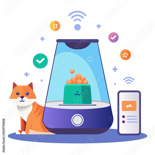 AI-controlled smart pet feeder with mobile app
