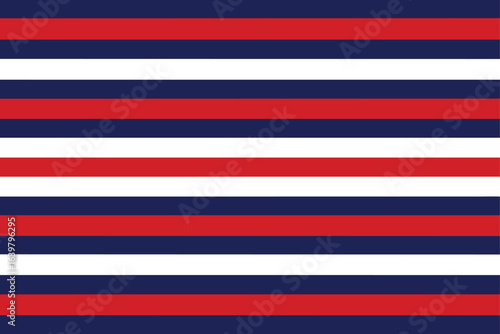 A blue and red striped patriotic banner with a Thai flag's symbol