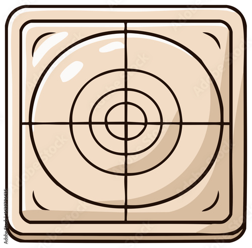 Cartoon style target with concentric rings for shooting practice or measurement aid