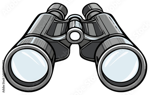 Cartoon Binoculars for Exploration Wildlife Observation Adventure Discovery Vision