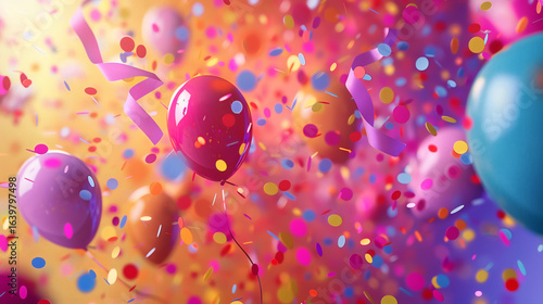 Happy Birthday!  Background Design Colorful Celebration Image