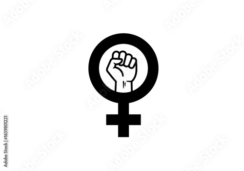 A minimalist feminist power symbol vector for women's equality