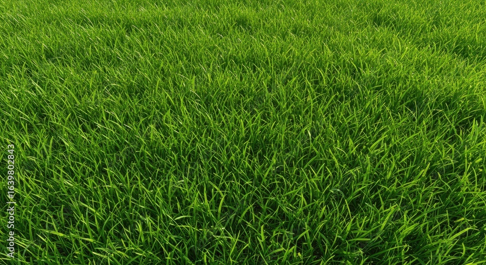 Obraz premium Lush green grass field illuminated by soft light