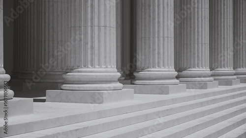 Wallpaper Mural A slow tracking shot past stately marble columns, symbolizing law, justice, government, and finance. Seamlessly loopable Ultra HD 4K 3840x2160 3D animation Torontodigital.ca