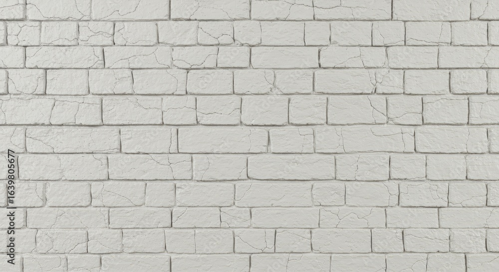 Fototapeta premium White brick wall with subtle cracks and texture